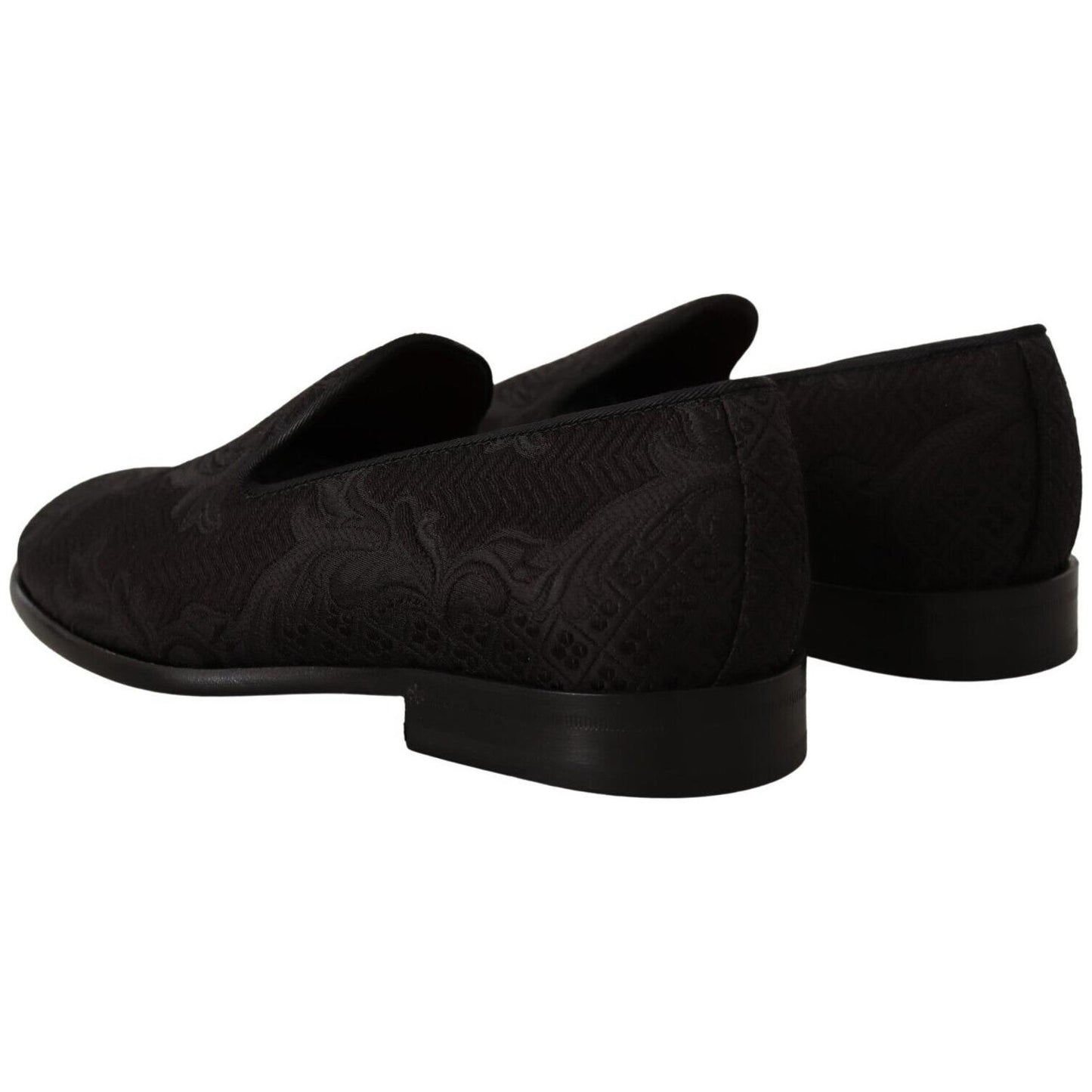 Dolce & Gabbana Black Floral Brocade Slippers Dolce & Gabbana