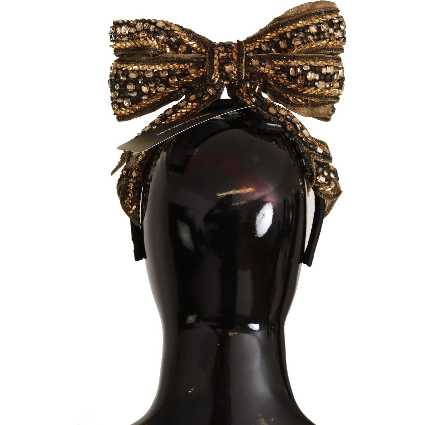 Dolce & Gabbana Elegant Gold Embellished Silk Diadem Dolce & Gabbana