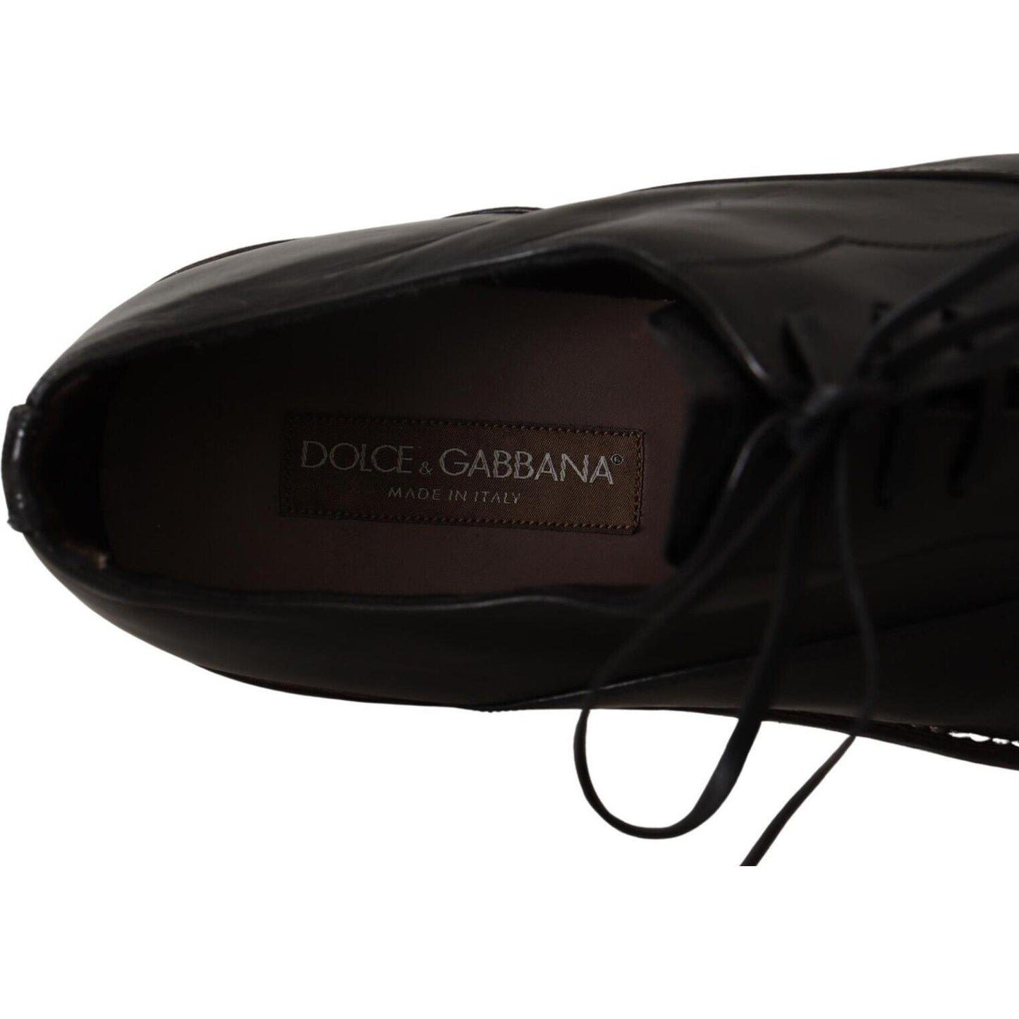 Dolce & Gabbana Elegant Black Leather Derby Formal Shoes Dolce & Gabbana