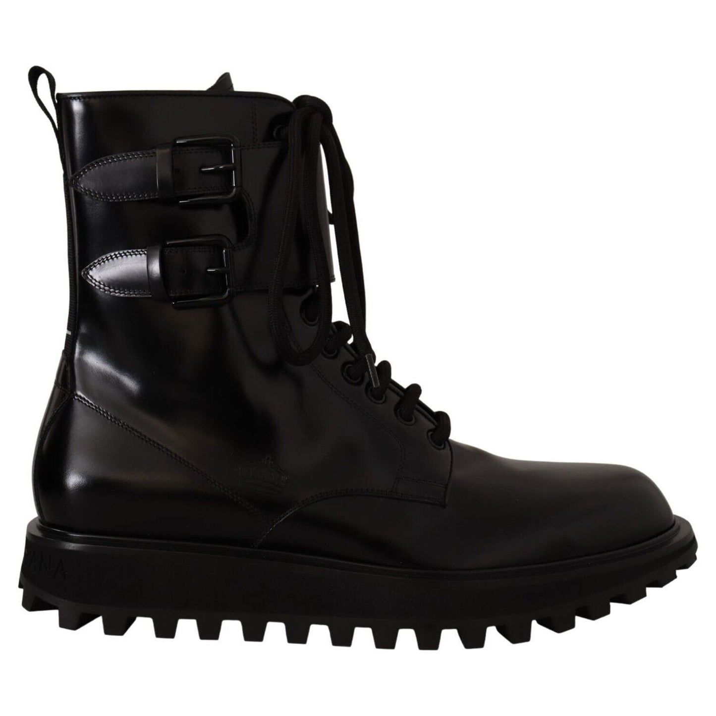 Dolce & Gabbana Elegant Black Leather Ankle Boots Dolce & Gabbana