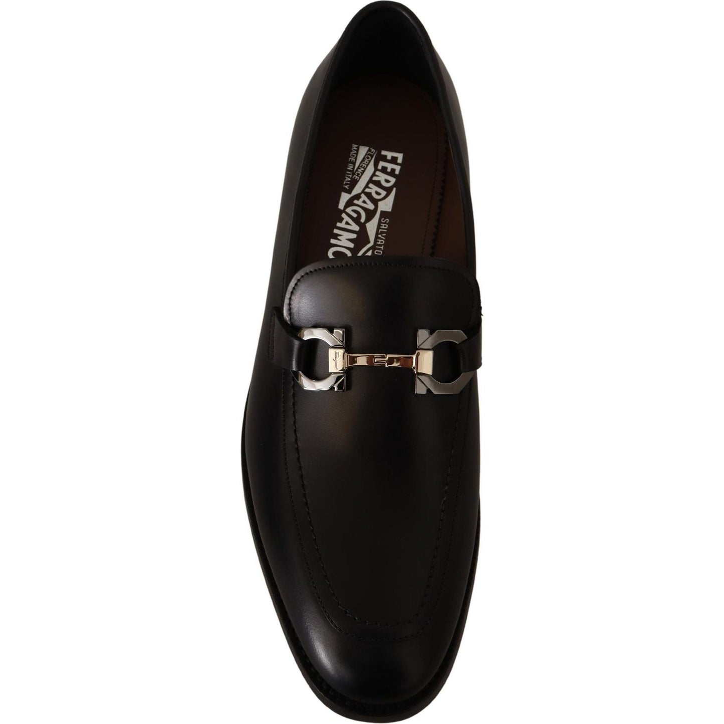 Salvatore Ferragamo Suave Black Leather Gancio Bit Loafers Dress Shoes Salvatore Ferragamo