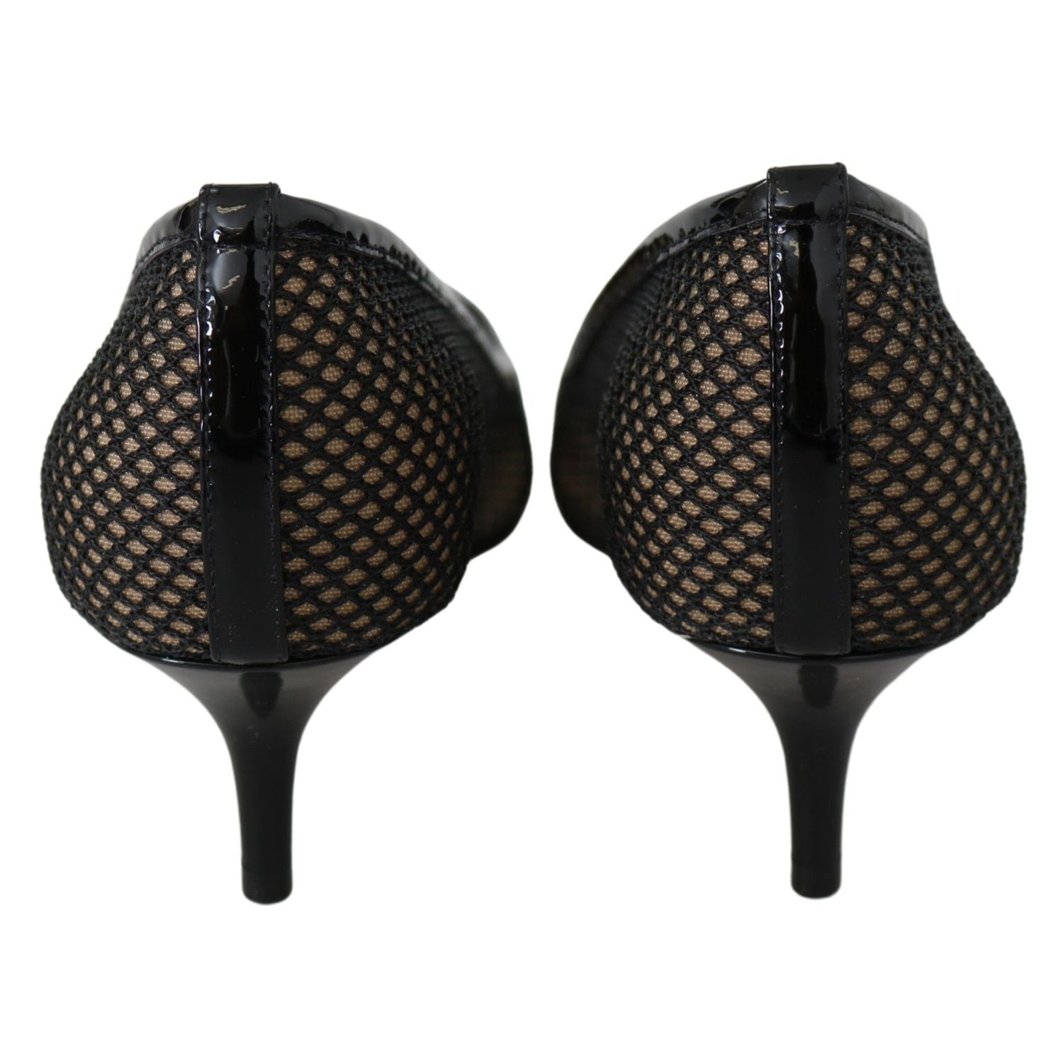 Jimmy Choo Black Mesh and Leather Amika 50 Pumps