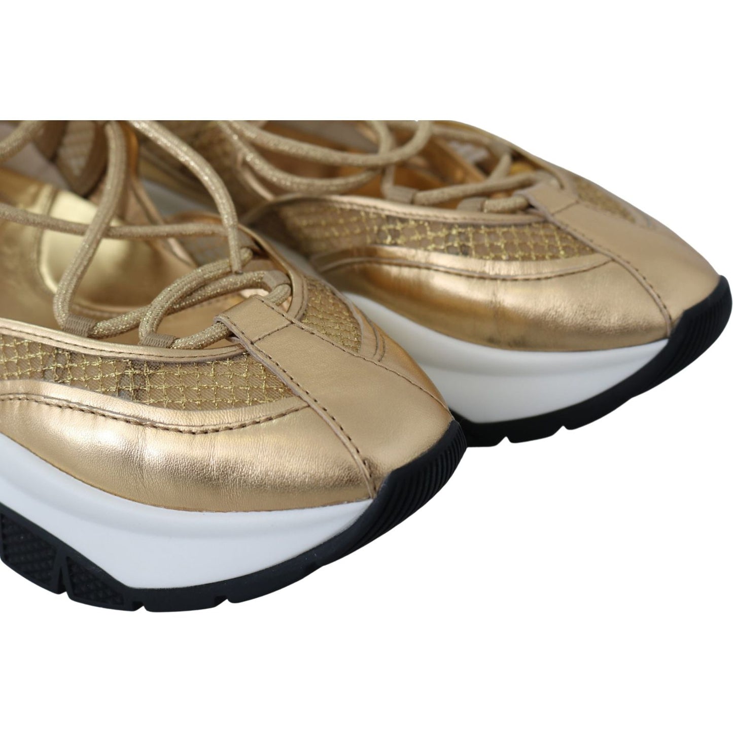 Jimmy Choo Golden Glamour Mesh Leather Sneakers Jimmy Choo