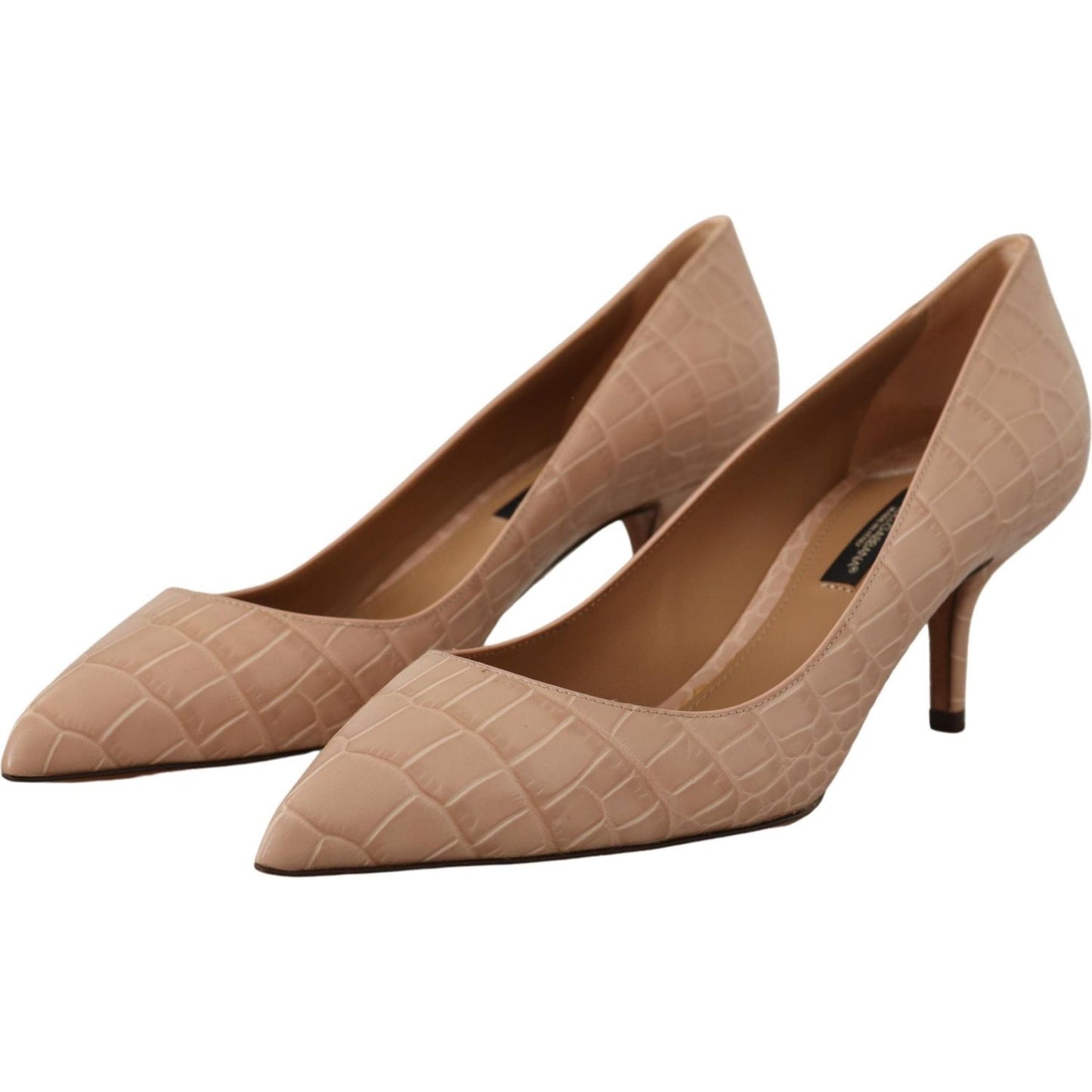 Dolce & Gabbana Elegant Beige Leather Pumps Dolce & Gabbana