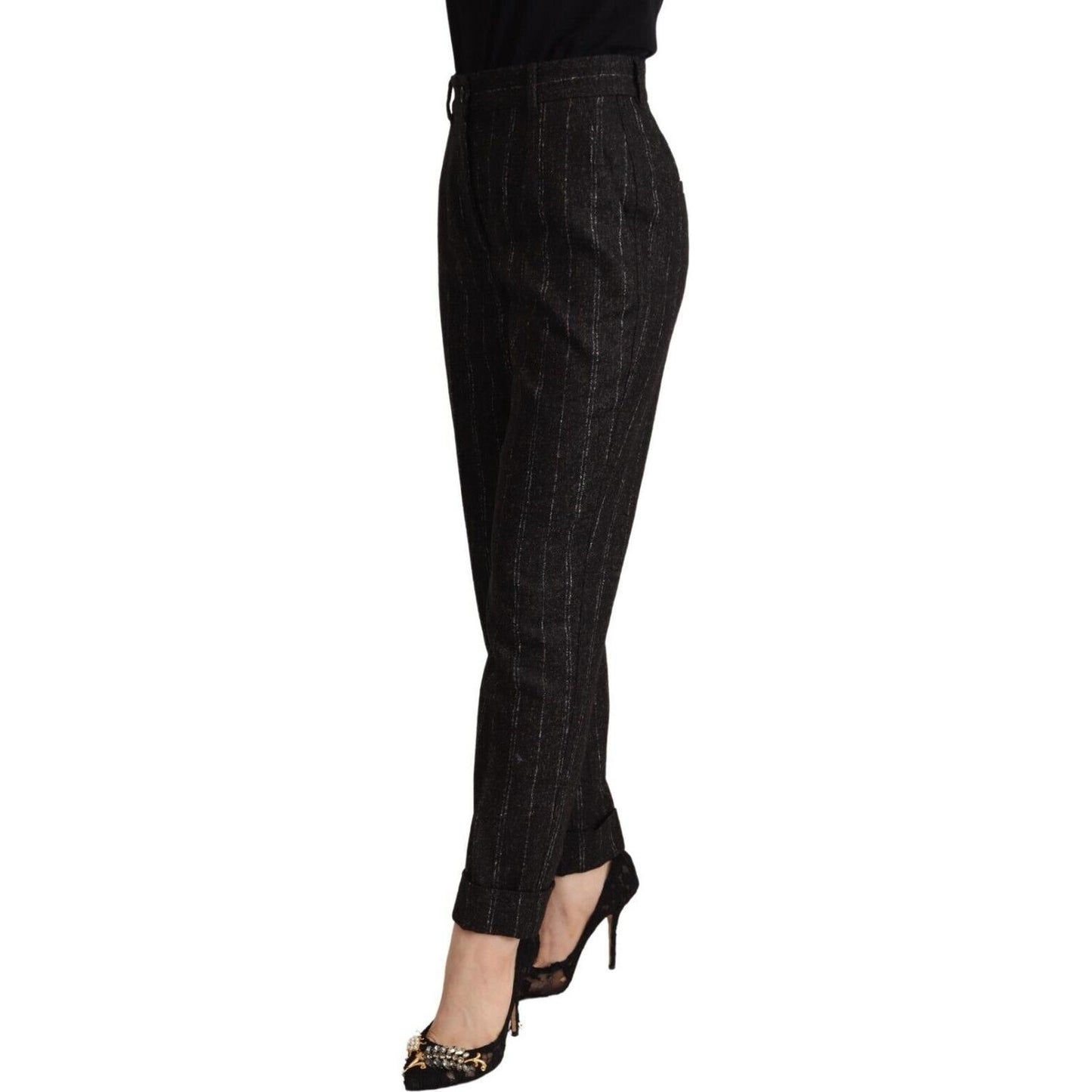 Dolce & Gabbana Elegant High-Waisted Striped Tapered Pants Dolce & Gabbana