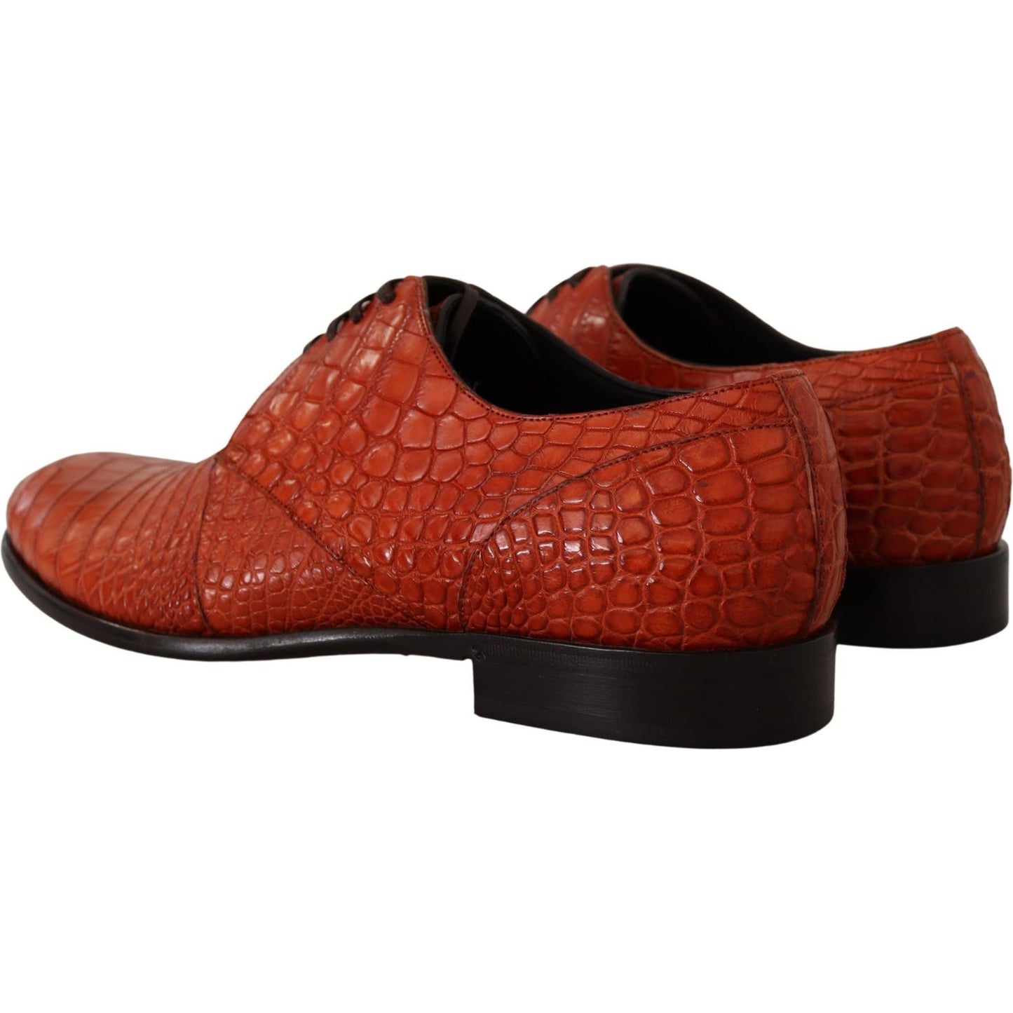 Dolce & Gabbana Exotic Orange Croc Leather Laceup Dress Shoes Dolce & Gabbana