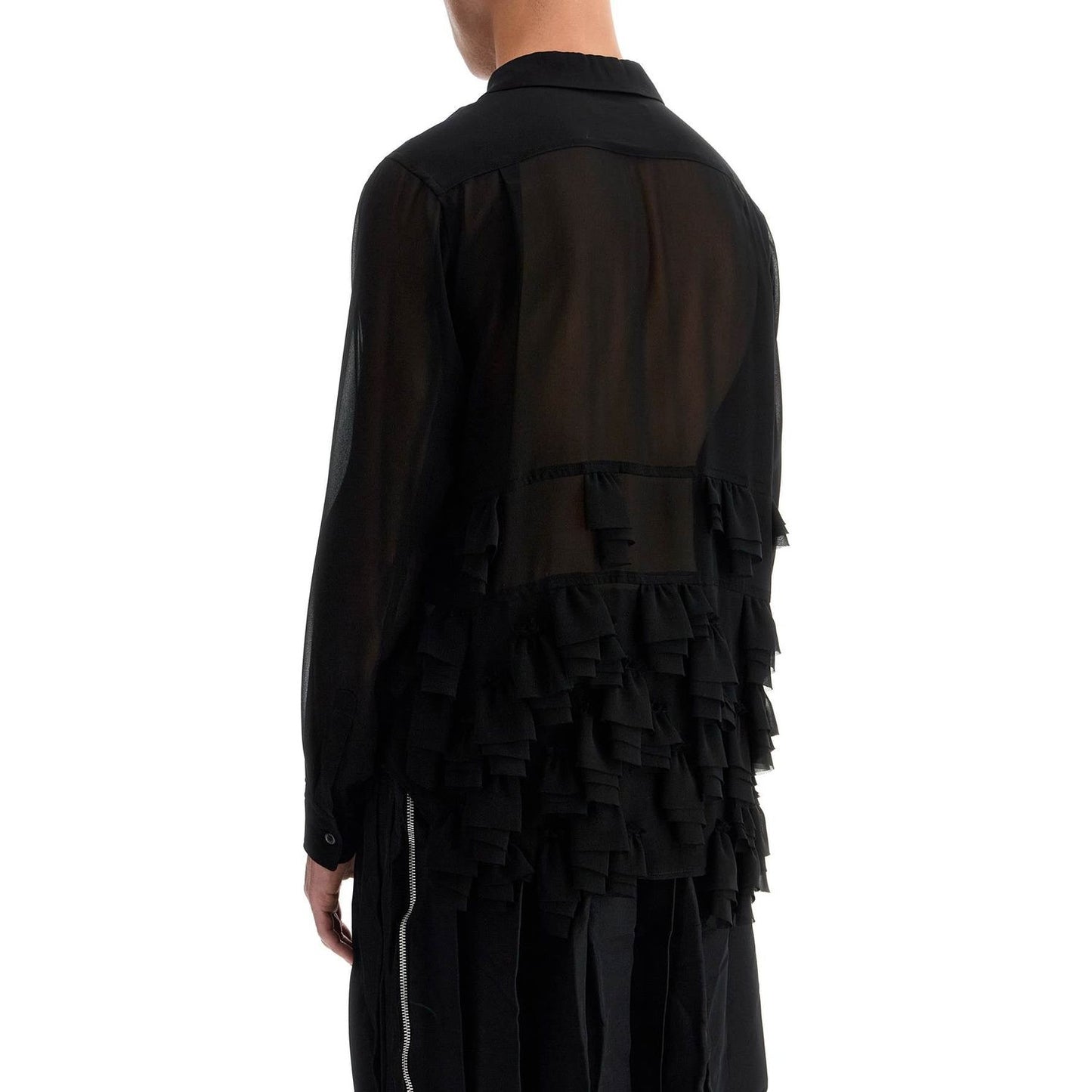 COMME DES GARCONS BLACK georgette blouse with ruffles Shirts COMME DES GARCONS BLACK