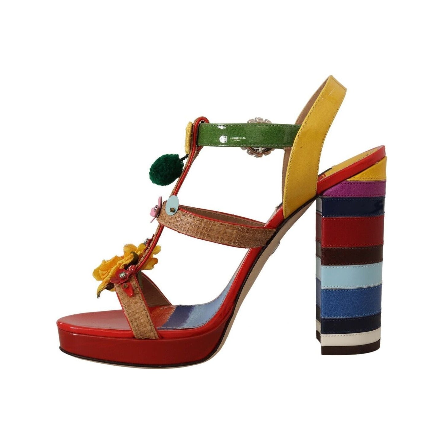 Dolce & Gabbana Multicolor Floral Ankle Strap Heels Dolce & Gabbana