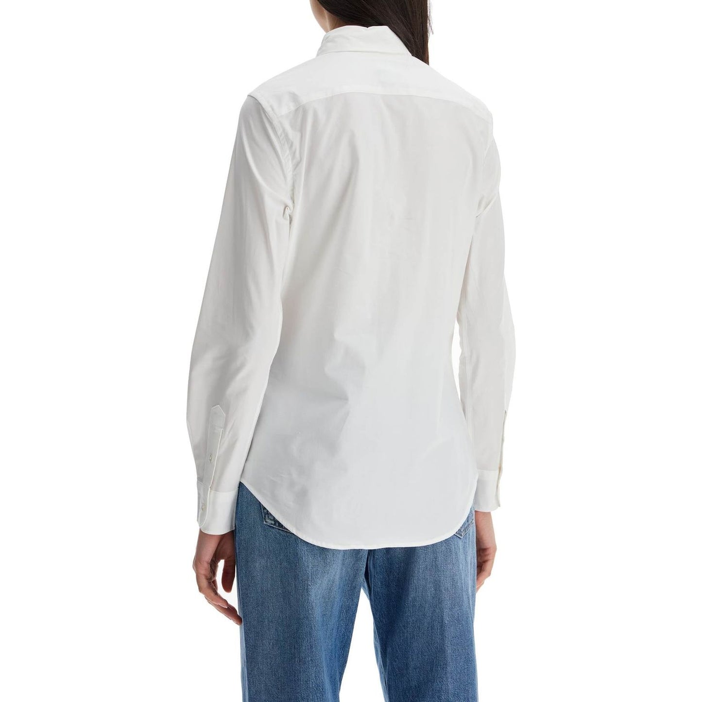 Polo Ralph Lauren white slim fit cotton shirt for women with long sleeves Topwear Polo Ralph Lauren