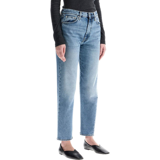 Toteme worn blue organic cotton jeans with twisted seams Jeans Toteme