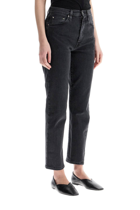 Toteme washed grey organic cotton jeans with twisted seams