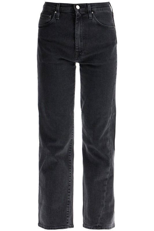 Toteme washed grey organic cotton jeans with twisted seams