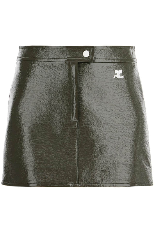 Courreges coated cotton mini skirt