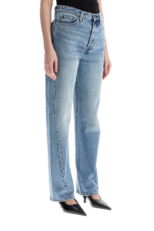 Toteme wide leg organic cotton jeans in worn blue with twisted seams Jeans Toteme