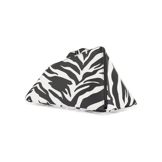 The Attico black and white zebra print calfskin clutch with zip Clutches The Attico