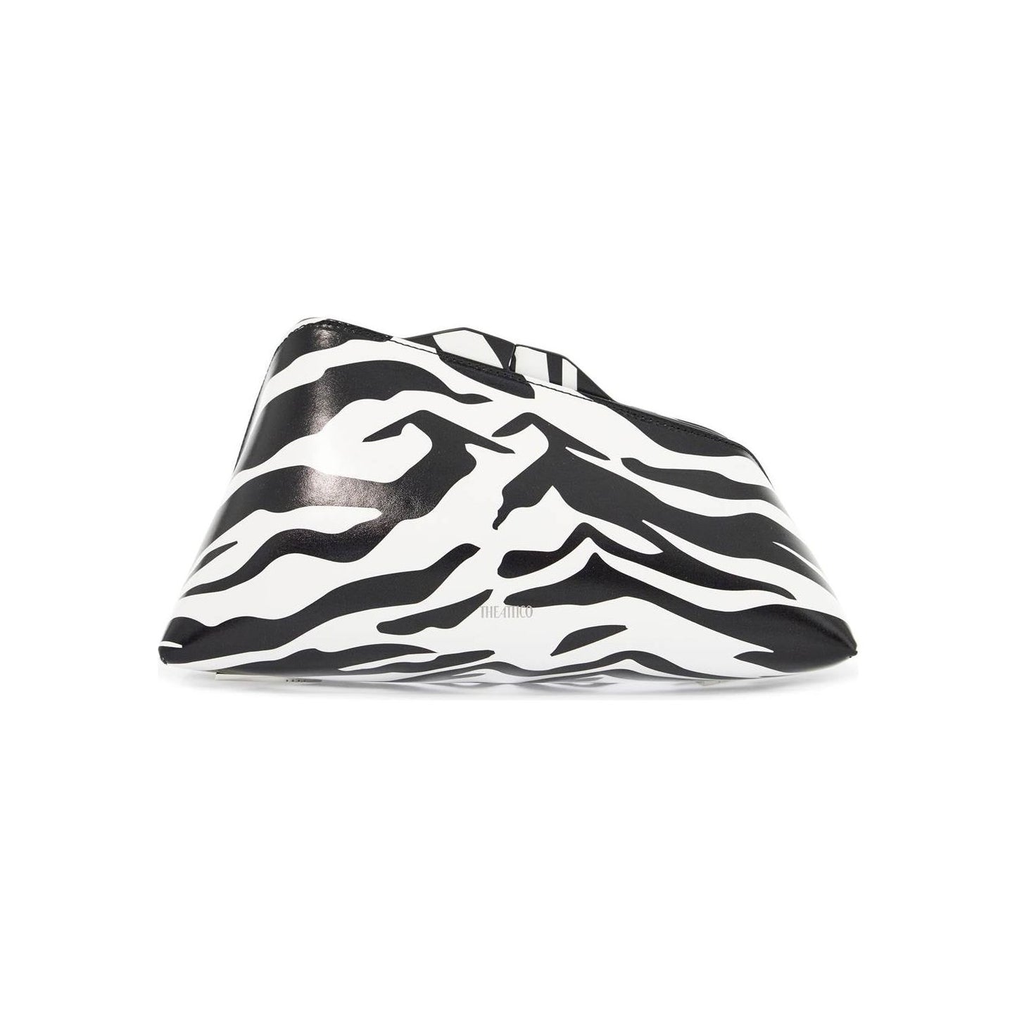 The Attico black and white zebra print calfskin clutch with zip Clutches The Attico