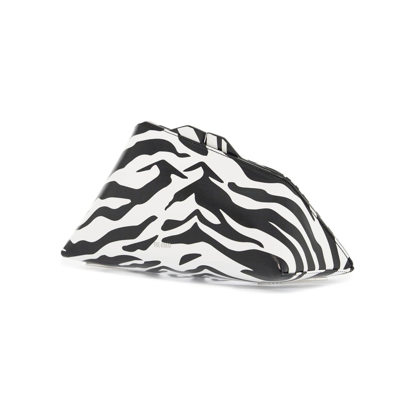 The Attico black and white zebra print calfskin clutch with zip Clutches The Attico