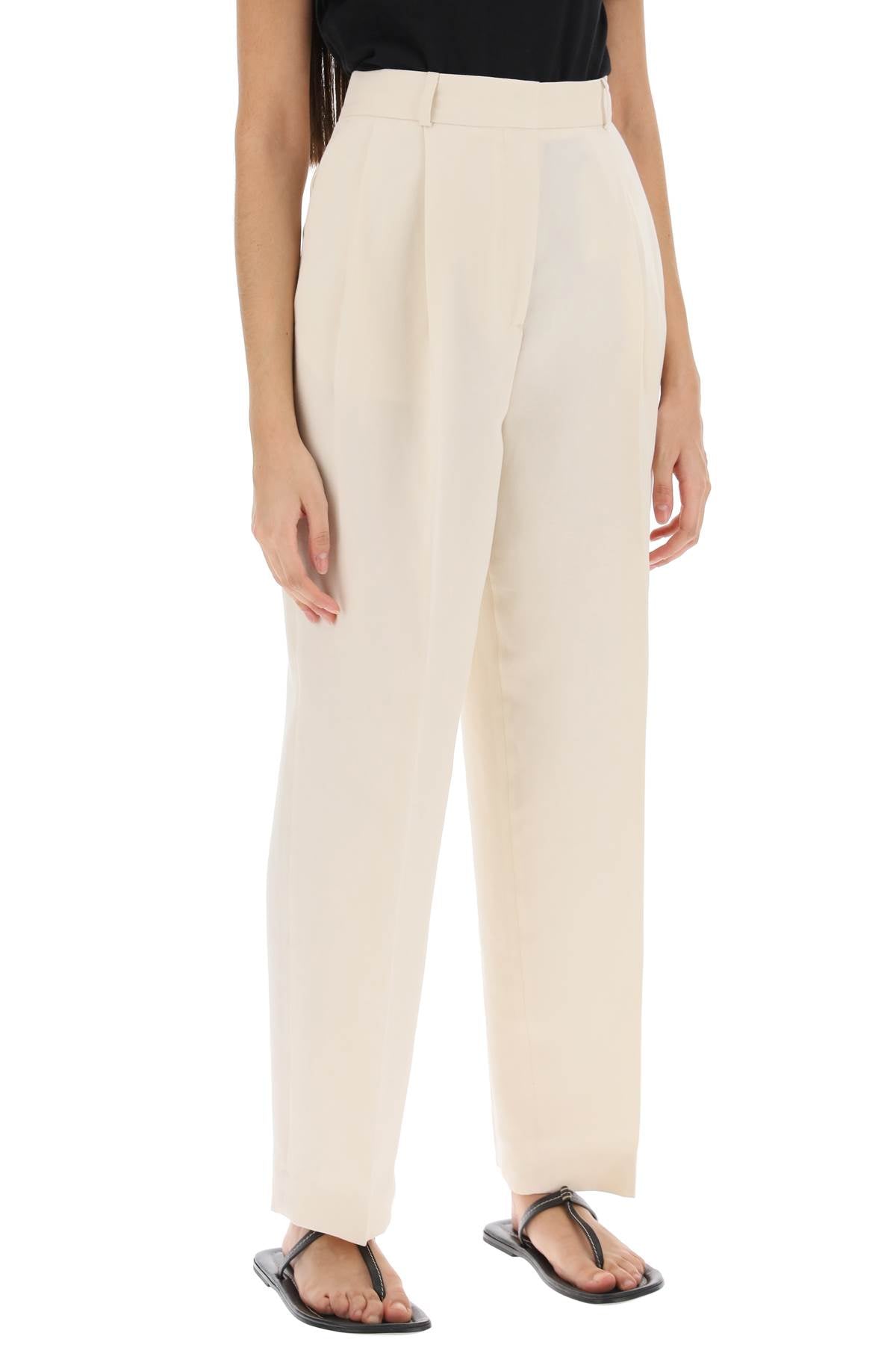 Toteme double-pleated viscose trousers Trousers Toteme