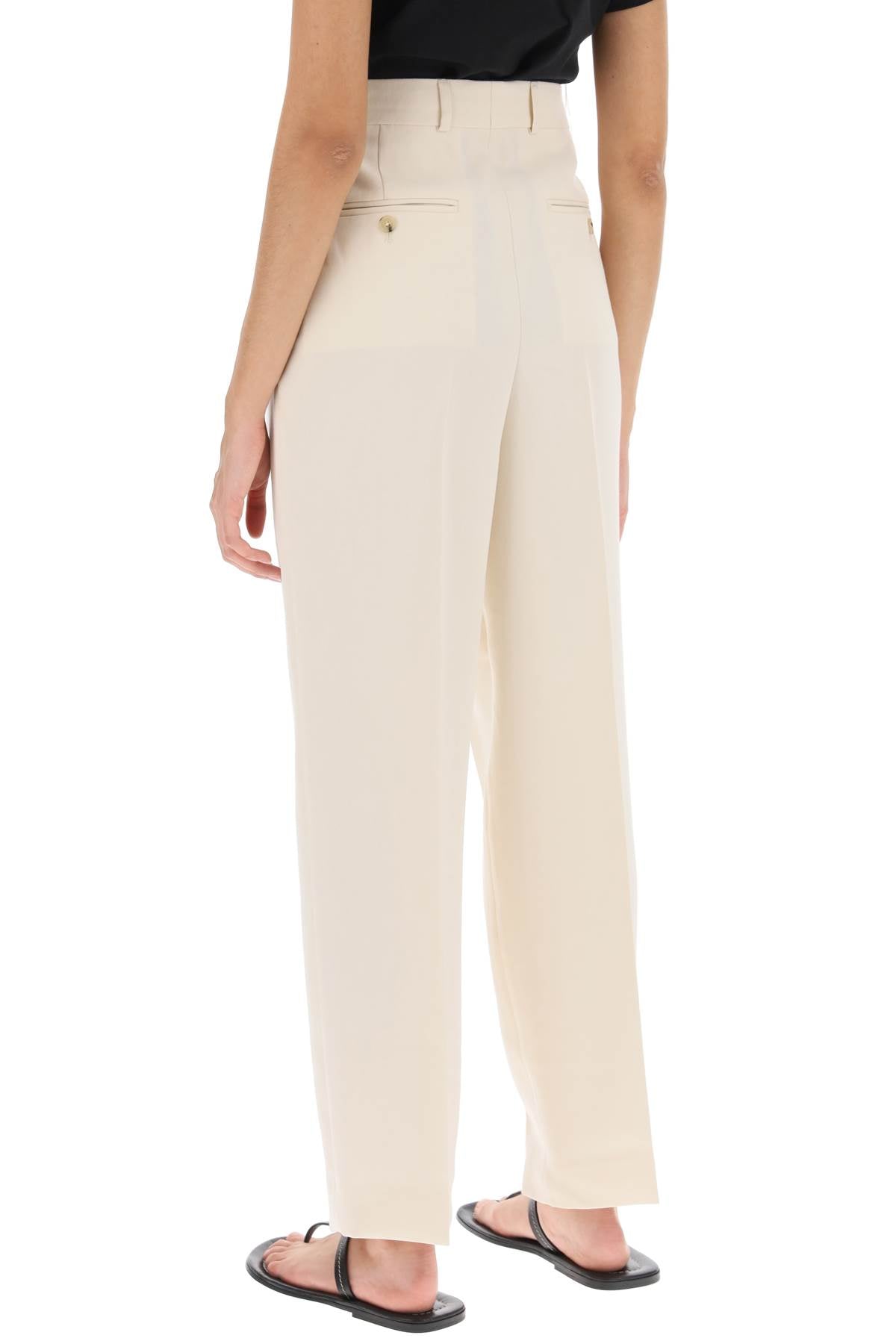 Toteme double-pleated viscose trousers Trousers Toteme