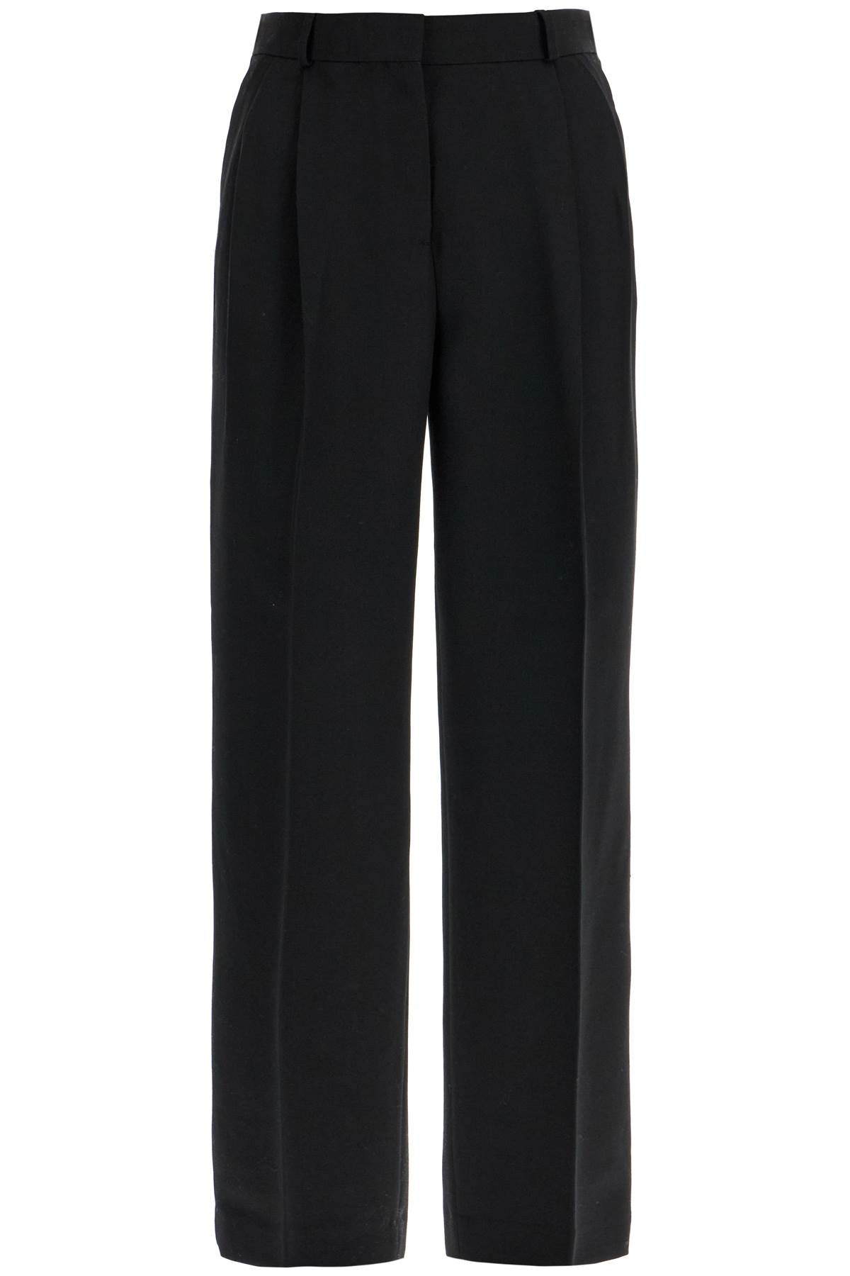 Toteme tailored high-waisted wide-leg pants black sustainable materials Trousers Toteme