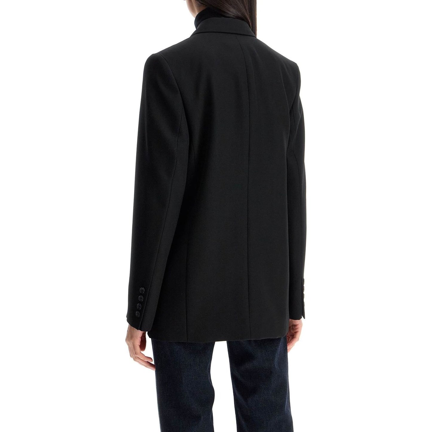 Toteme sustainable black oversized single-breasted jacket Jackets Toteme