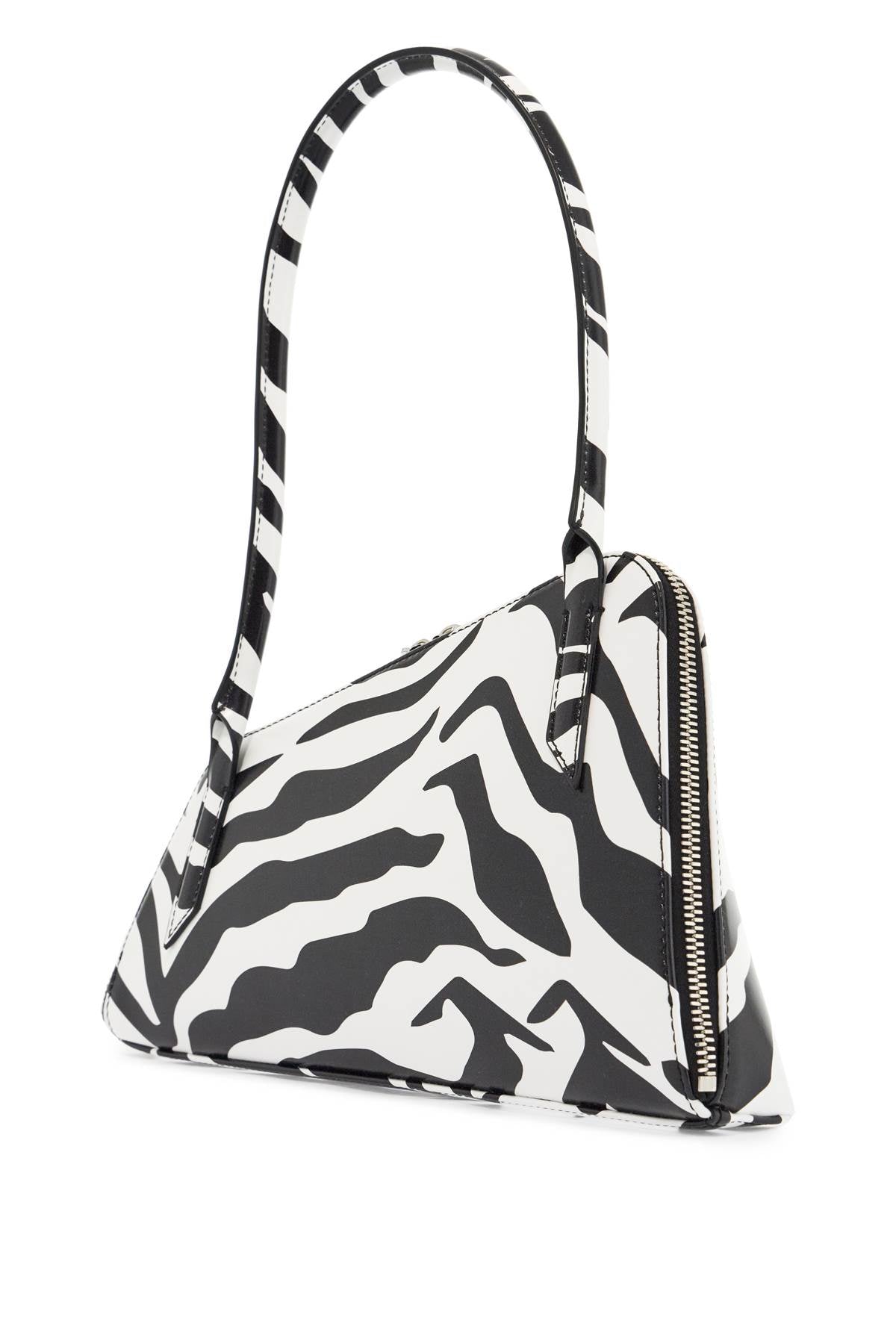 The Attico borsa a spalla triangolare animalier bianco e nero Handbag The Attico