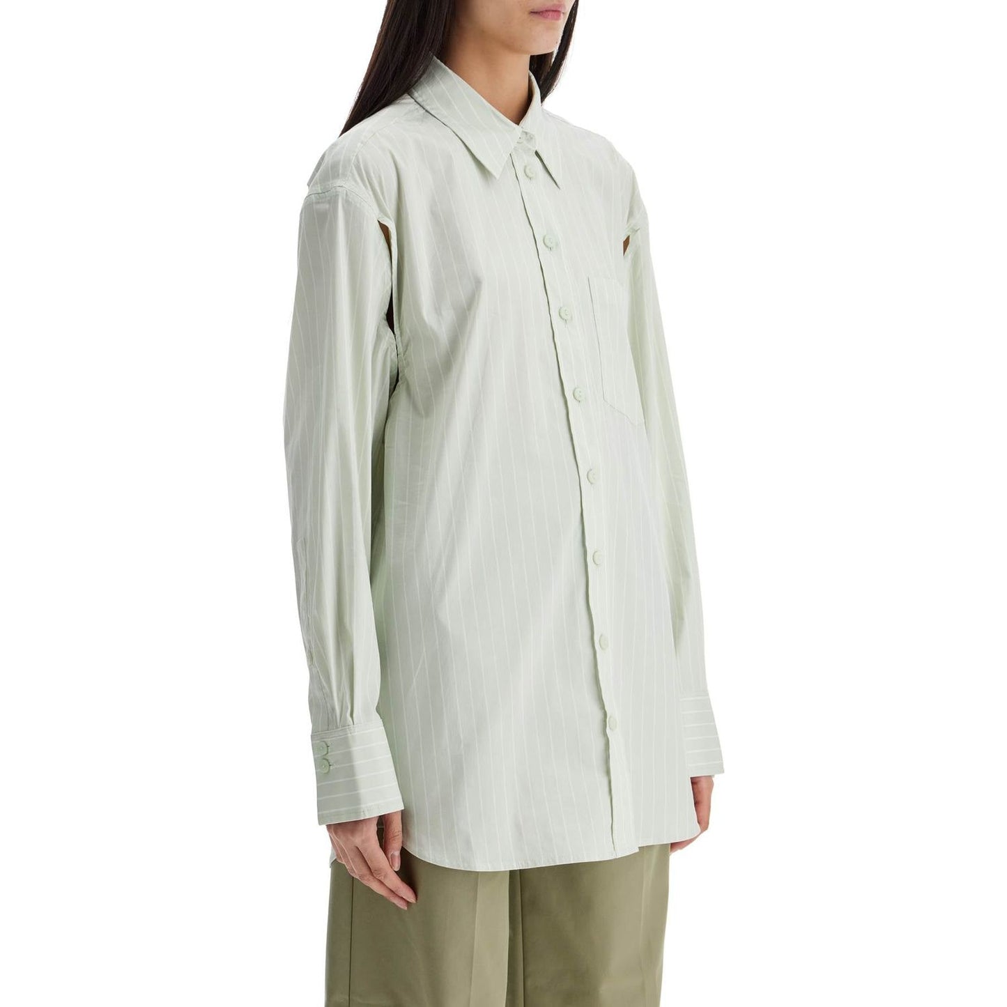 Christopher Esber mint green cotton shirt with white stripes Topwear Christopher Esber