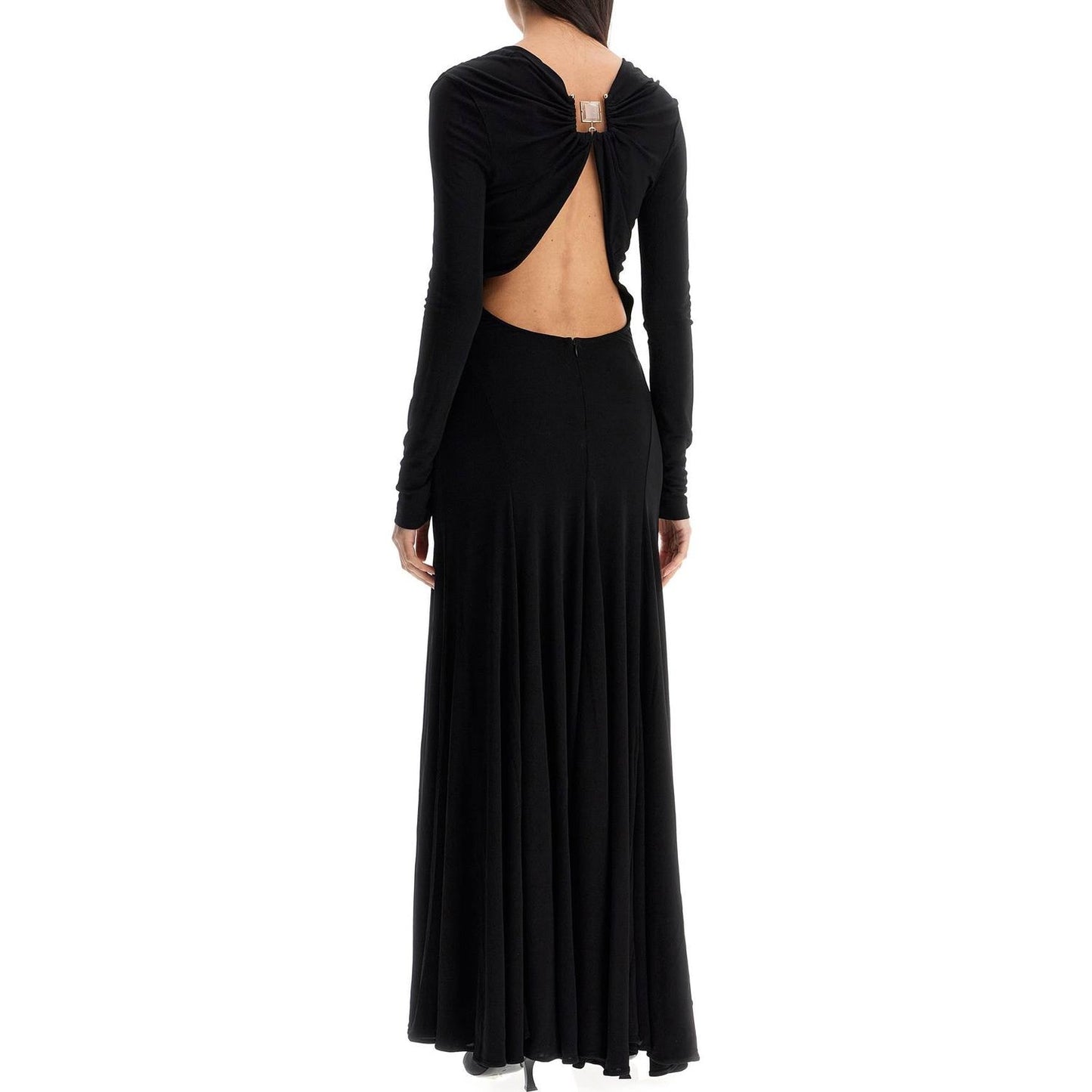 Christopher Esber long black viscose maxi dress with copper and stone decoration Dresses Christopher Esber