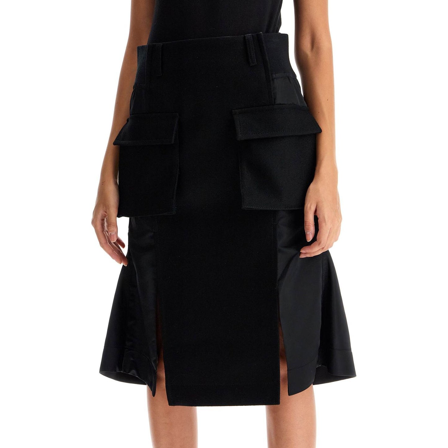 Sacai 'hybrid nylon and wool skirt' Skirts Sacai