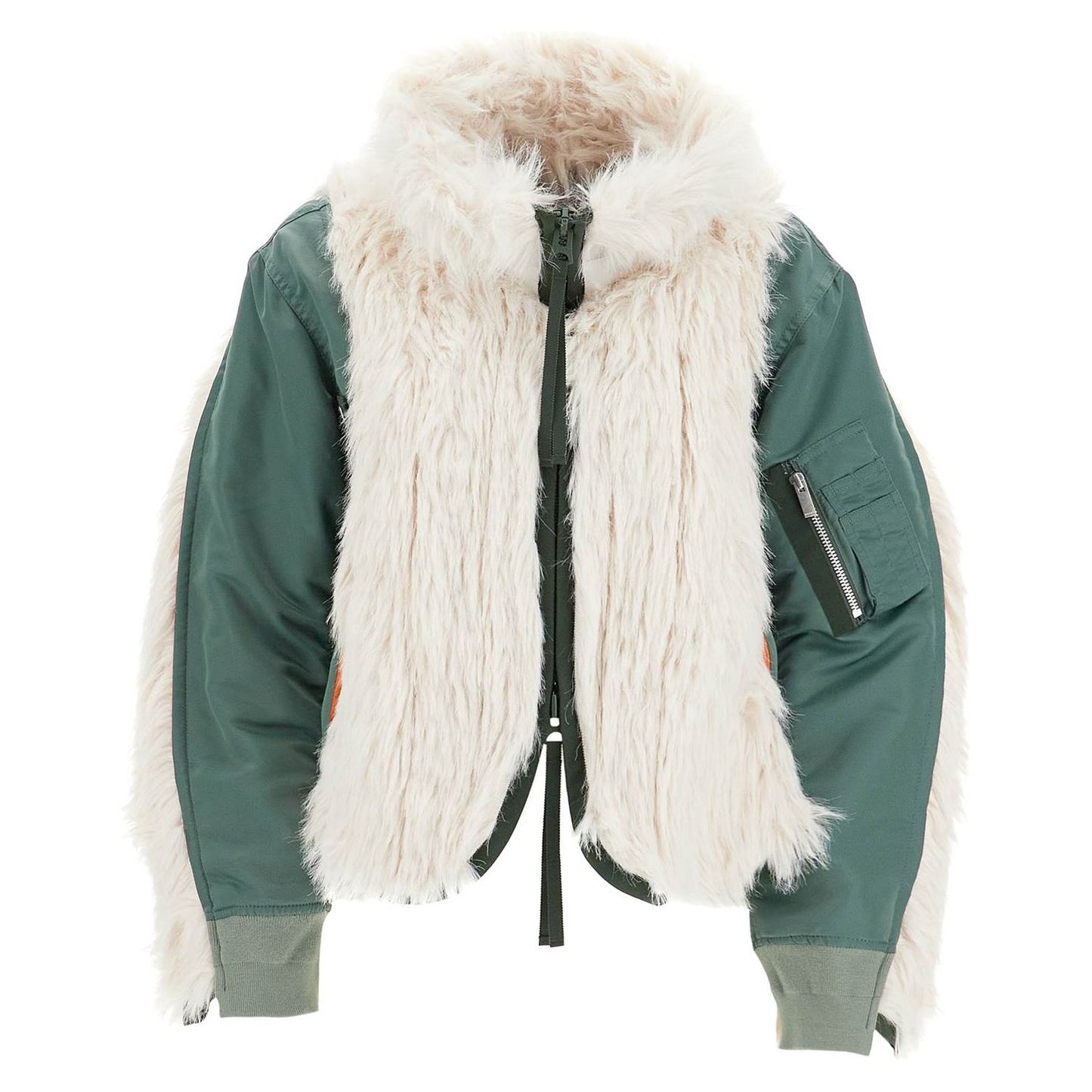 Sacai jacket with faux fur inserts