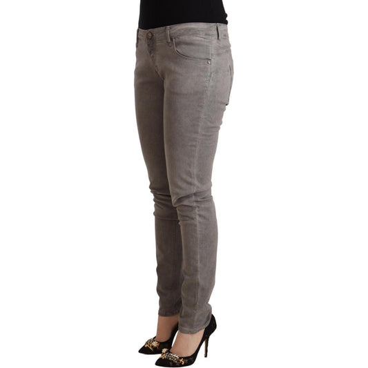 Acht Sleek Gray Skinny Low Waist Jeans Acht