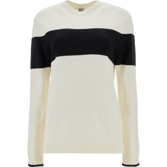 Toteme crewneck pullover with contrasting band Knitwear Toteme