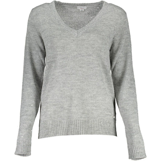 U.S. POLO ASSN. Silver Acrylic Women Sweater U.S. POLO ASSN.