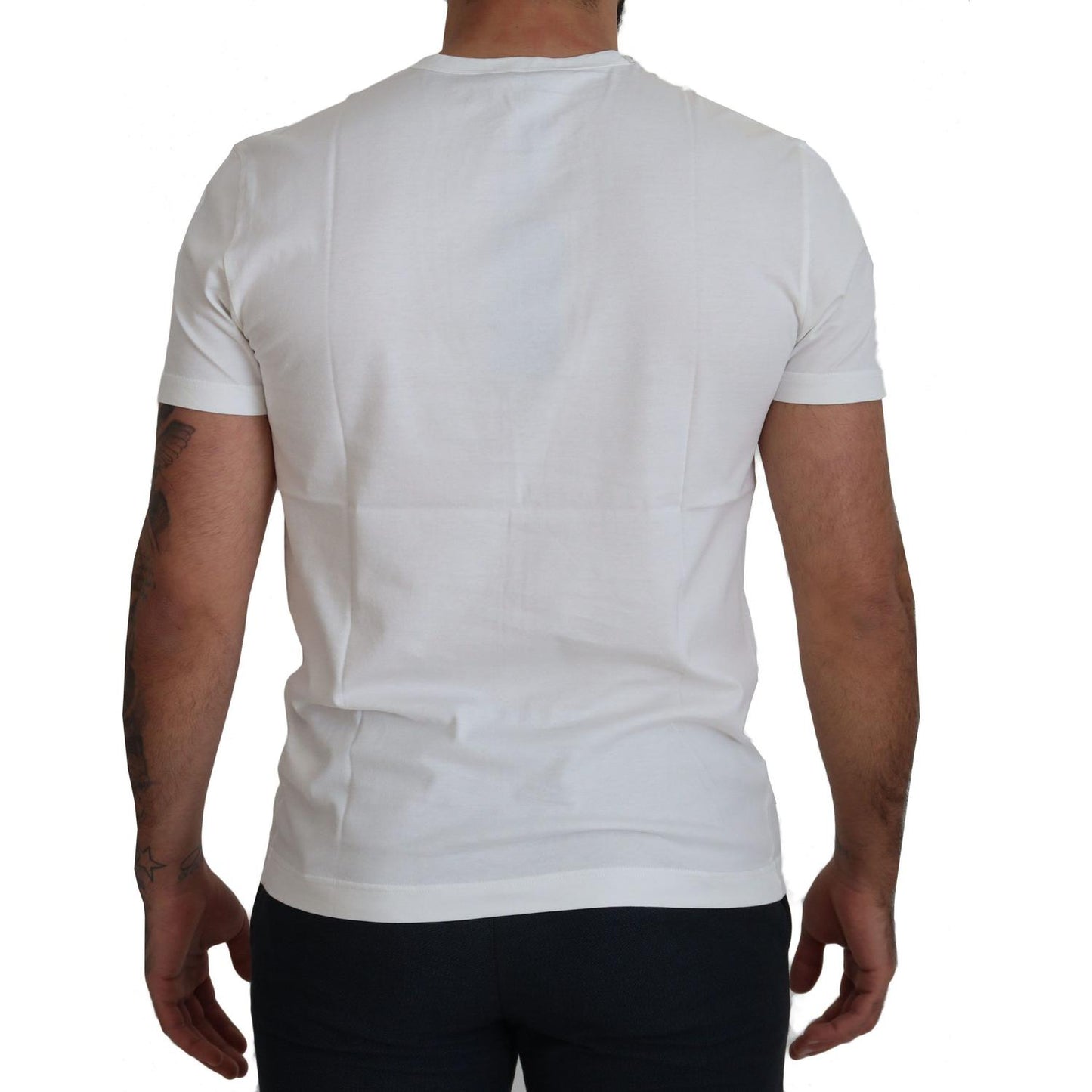 Dolce & Gabbana Chic White Logo Print Cotton Tee Dolce & Gabbana