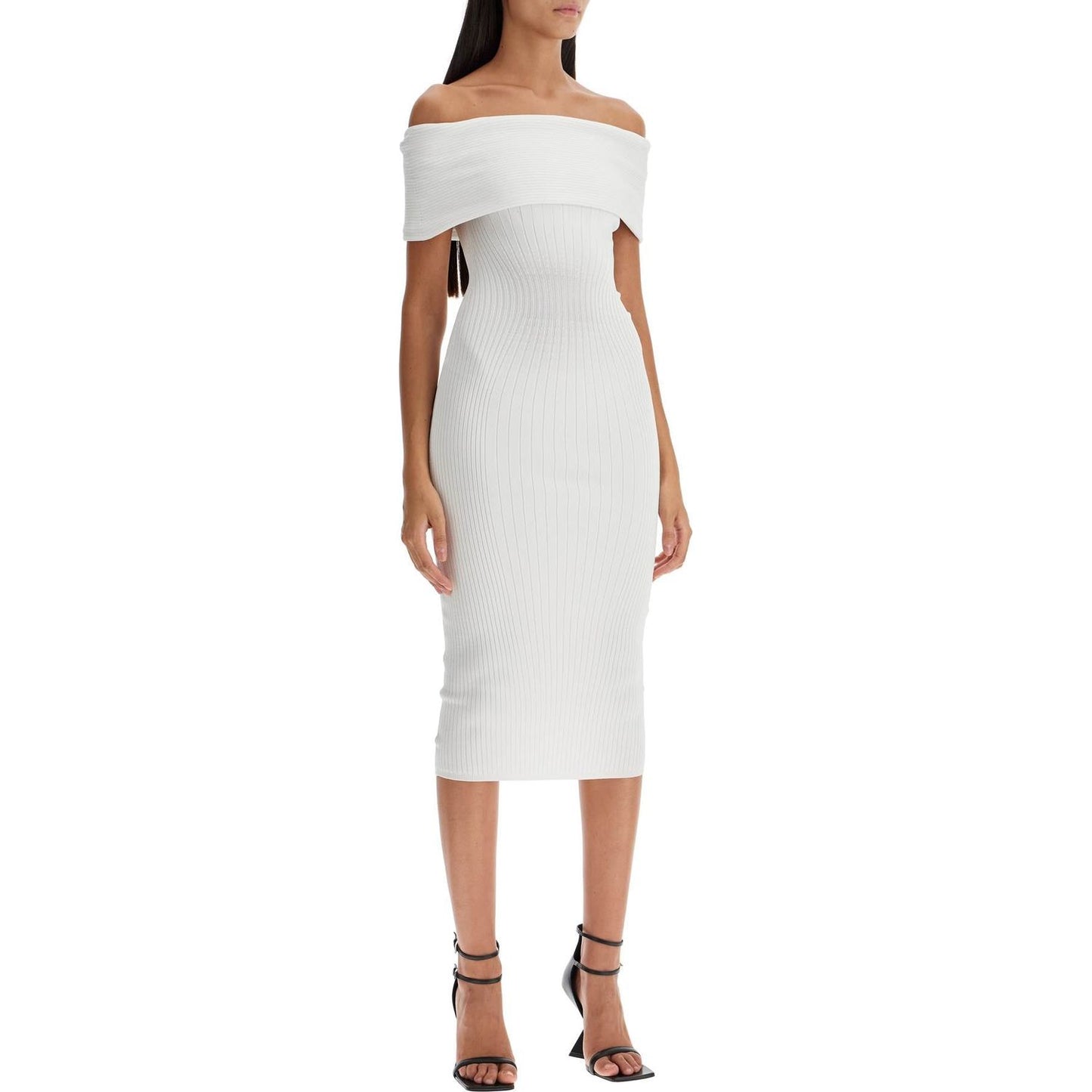 Mugler off-shoulder midi dress Dresses Mugler