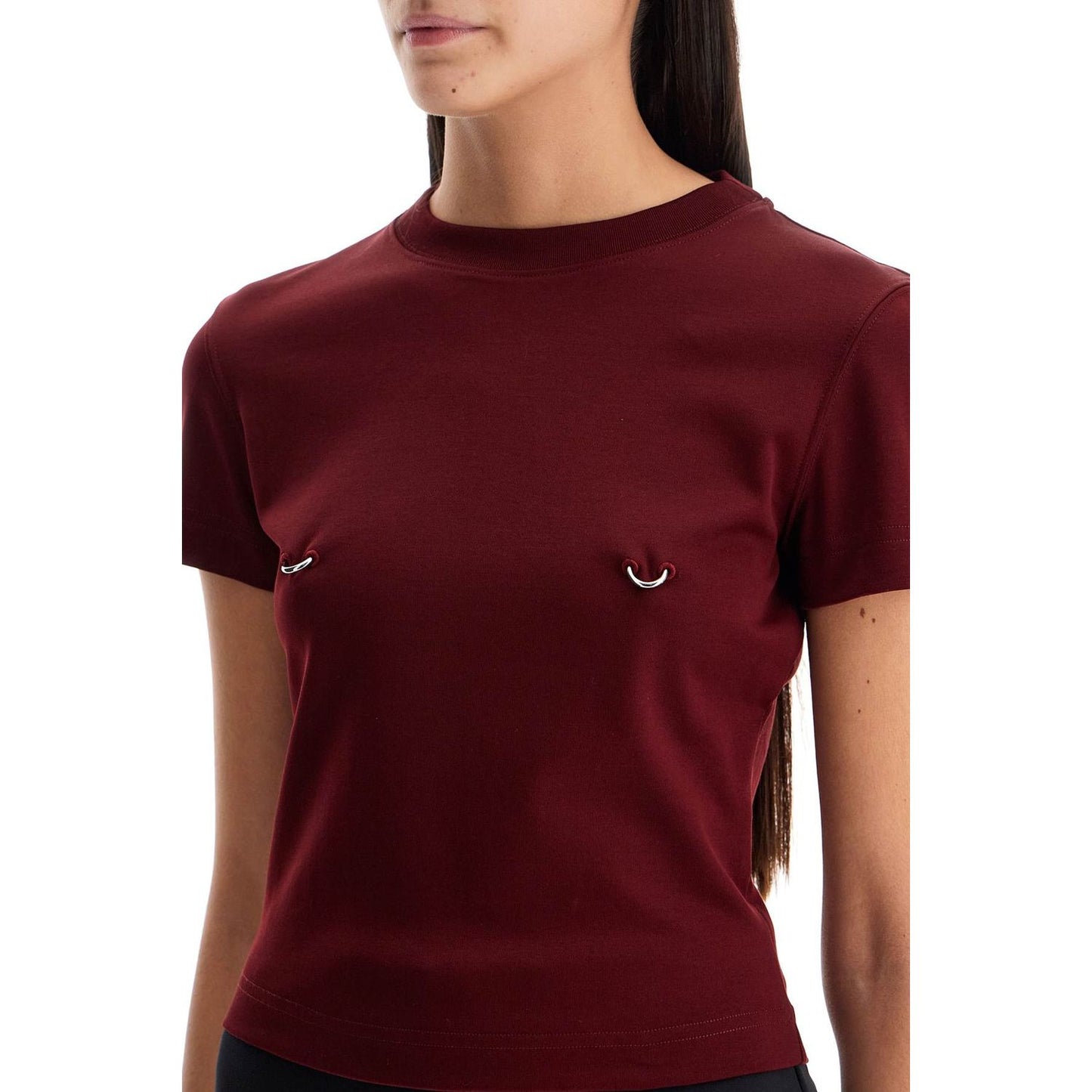 Mugler cropped t-shirt with piercing Topwear Mugler