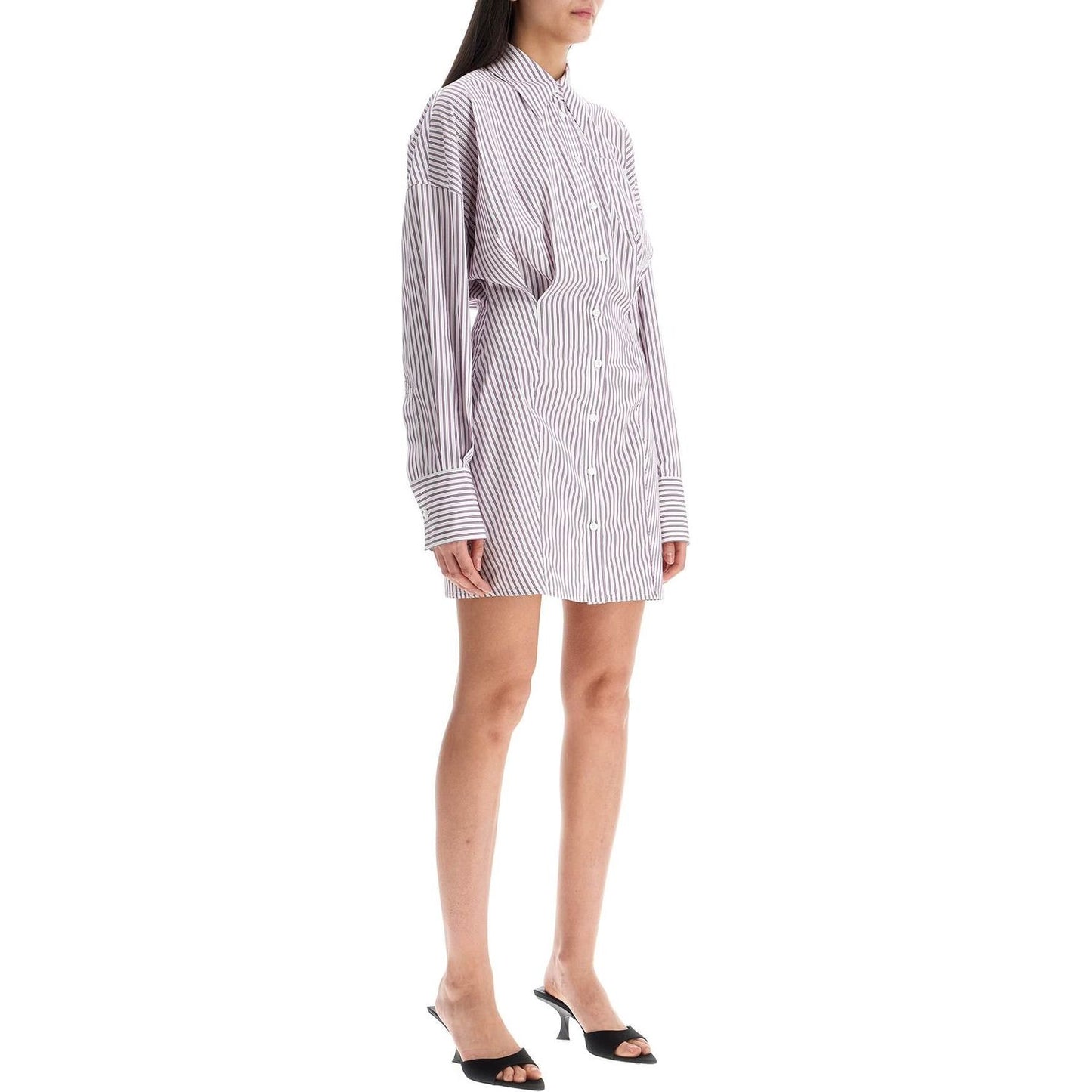 The Attico white and purple striped mini shirt dress Dresses The Attico