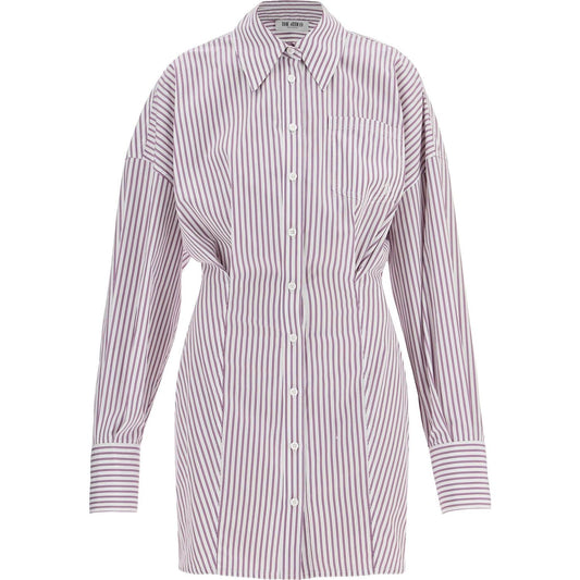 The Attico white and purple striped mini shirt dress Dresses The Attico