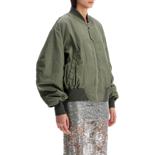 The Attico oversized bomber jacket with puff sleeves military green Jackets The Attico