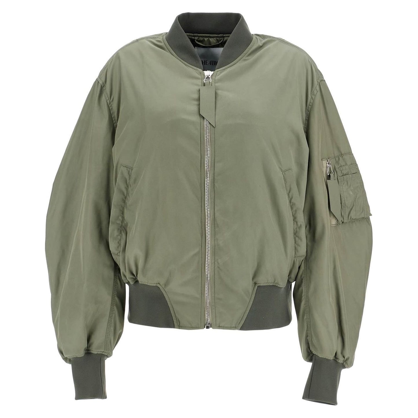 The Attico oversized bomber jacket with puff sleeves military green Jackets The Attico