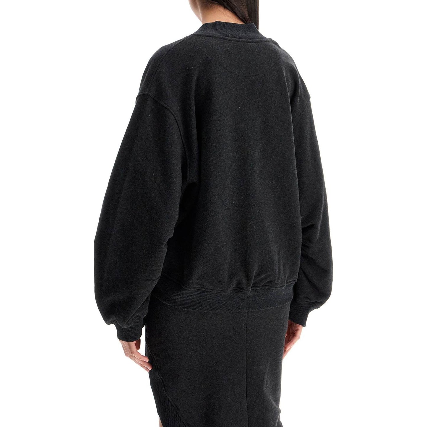 The Attico oversized sweatshirt with deep v-neck in gradient black Topwear The Attico