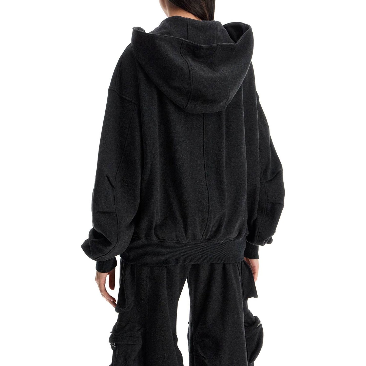 The Attico oversized black gradient zip hoodie Topwear The Attico