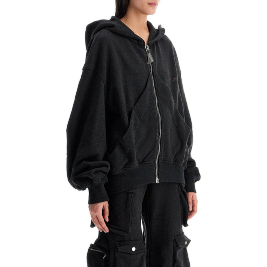 The Attico oversized black gradient zip hoodie Topwear The Attico