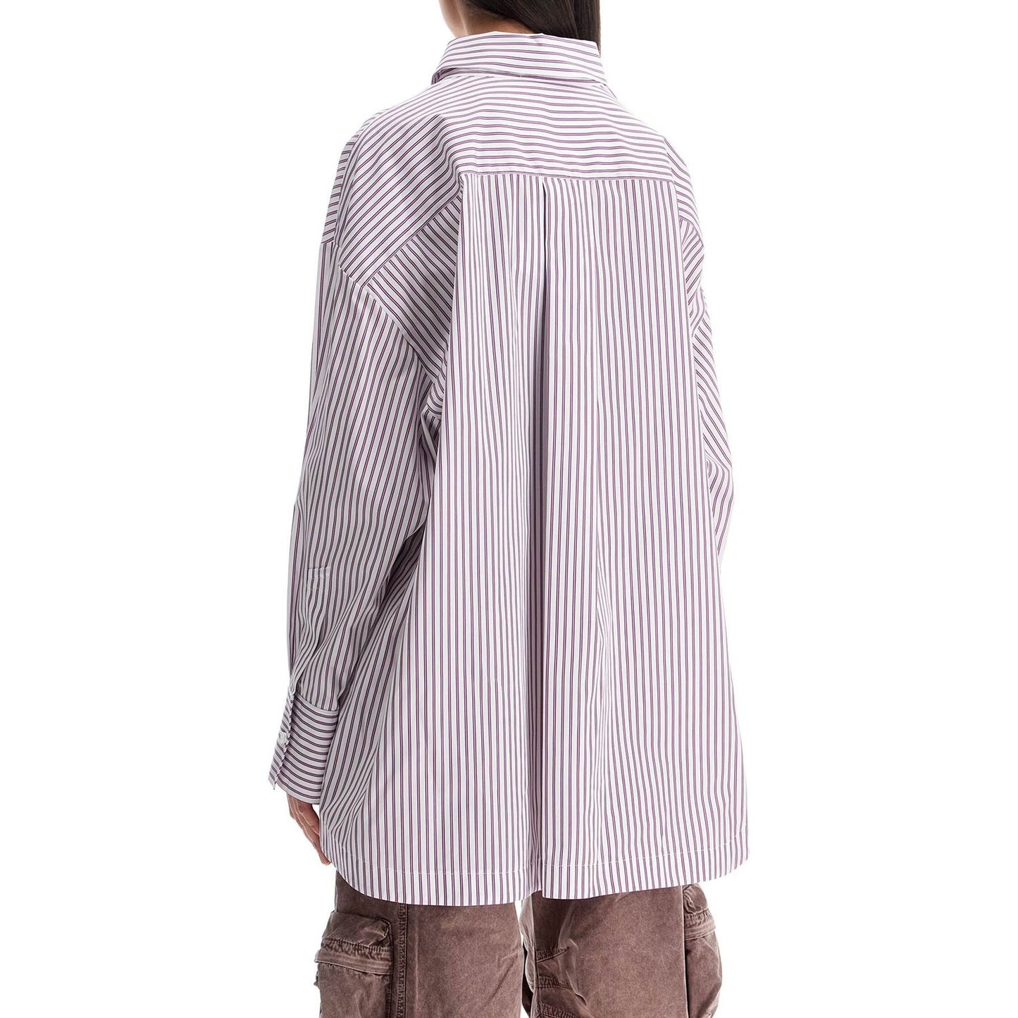 The Attico white and purple striped oversized shirt Topwear The Attico