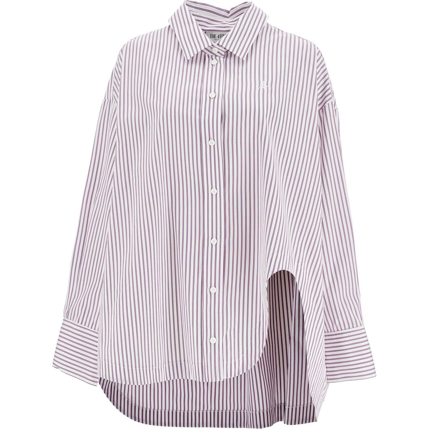 The Attico white and purple striped oversized shirt Topwear The Attico