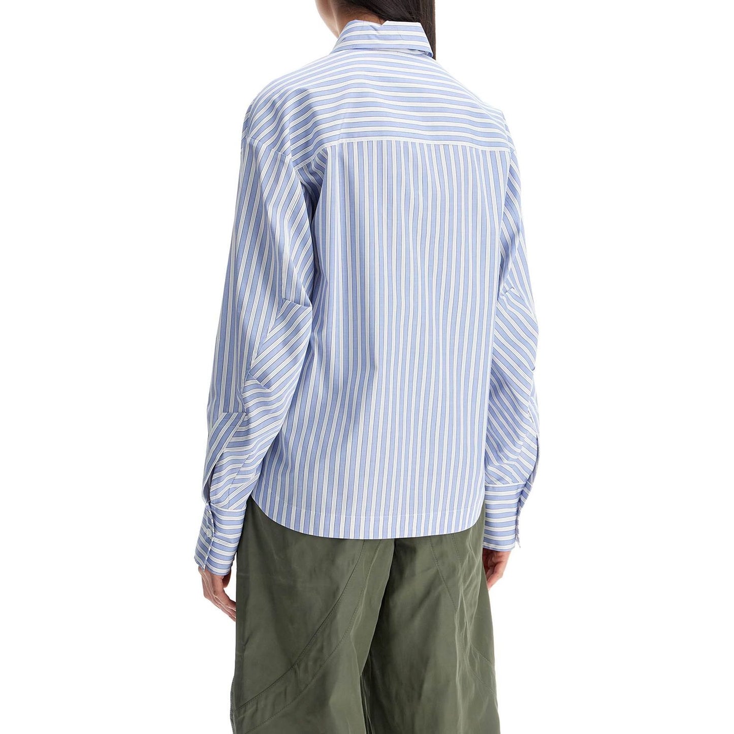 The Attico blue and white striped oversized cotton shirt Topwear The Attico