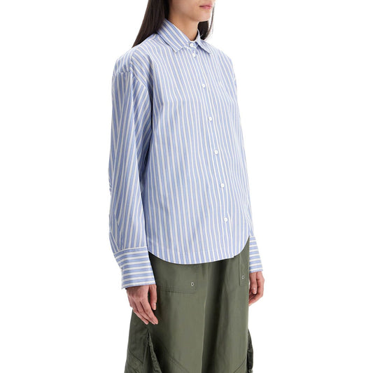 The Attico blue and white striped oversized cotton shirt Topwear The Attico