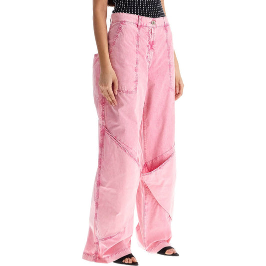 The Attico high-waisted loose fit pink palazzo pants in cotton Trousers The Attico