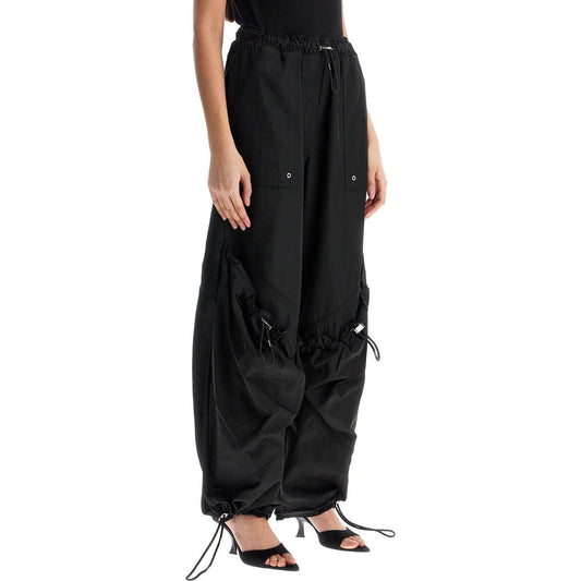 The Attico high-waisted black elasticated loose fit trousers with pockets Trousers The Attico