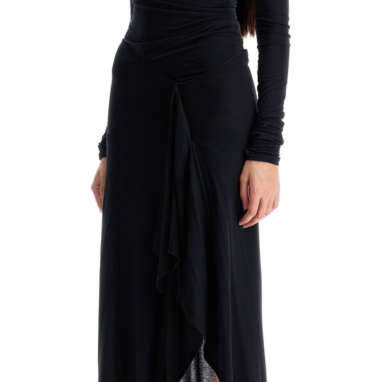 The Attico long draped jersey dress with pleats Dresses The Attico